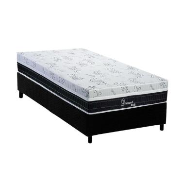 Imagem de Cama Box Solteiro: Colchão Molas Masterpocket Ensacadas Polar Diamond + Base Crc Suede Black (88x188)