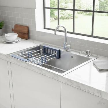 Imagem de Cuba Pia Gourmet Inox Com Escorredor 60x45cm Alira Home