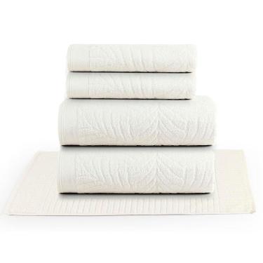 Imagem de Jogo de Banho Native Toalhas Macias Costela de Adão 100% Algodão Fio Penteado 5 Peças Off White