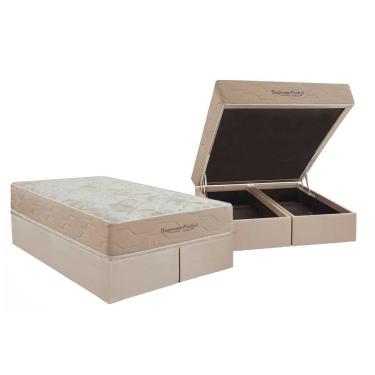 Imagem de Conjunto Box Baú Queen: Colchão Molas Inovaflex Ensacadas Supreme+Base CRC Corano Clean (158x198)