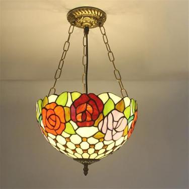 Imagem de Luminária pendente contemporânea de luxo em vidro colorido com LED, estilo americano criativo, para sala de estar, restaurante, quarto, hotel, casa de campo, corredor, café, bar ou escada (E