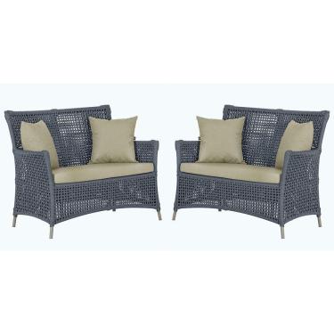 Imagem de 2 Sofás área Externa Igapó Alumínio Fendi Corda Náutica E7 Prata