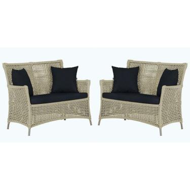 Imagem de 2 Sofás área Externa Igapó Alumínio Fendi Corda Náutica E12 Rami