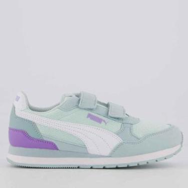 Imagem de Tênis Puma ST Runner V4 Mesh V PS Infantil Verde e-Unissex
