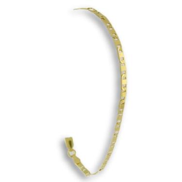 Imagem de Pulseira Masculina Ouro 18k 750 Maciça Piastrine 21 Cm Linda - Dourado