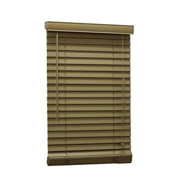 Imagem de Persiana Horizontal Pvc 50mm Marfim Nude 60 (L) X 160 (A) C/Bandô 0,60 x 1,60 Tipo Madeira - Luxo
