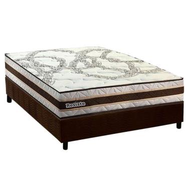 Imagem de Conjunto Box Casal: Colchão Espuma Paropas D45 Resiste Hotel + Base Crc Suede Brown (138x188)