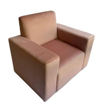 Imagem de Mini Sofa Infantil Poltrona Criança Estofado Com Personagem Rosa