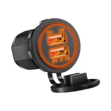 Imagem de Carregador De Carro Dual USB 5V 3.1A 12V Adaptador De Energia À Prova 