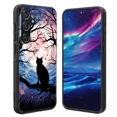 Imagem de GFEWYTJYJ Capa para Galaxy S25 FE, [proteção contra quedas de grau militar] Capa de telefone antiderrapante resistente à prova de choque para Samsung Galaxy S25 FE 6,7 polegadas 2025, gato preto luar