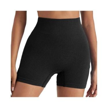 Imagem de Conjunto De Shorts De Compressão Sem Costura De Cintura Alta Para Mulh