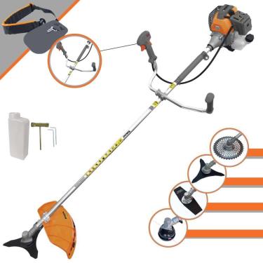 Imagem de Roçadeira Robusta Tekna RL430P À Gasolina 43cc 1,7HP 4 Opções de Corte Com Lâmina Facão, Lâmina 3 Pontas, Lâmina 40 Dentes e Carretel de Nylon