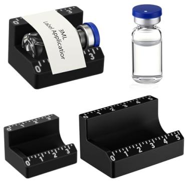 Imagem de Fiwochic 2 peças, aplicador de etiqueta de frasco, ferramenta de aplicação de rotulagem para frascos pequenos, recipientes de óleos essenciais (preto, 3 ml e 10 ml)