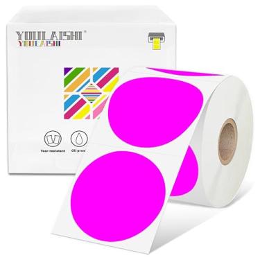 Imagem de YOULAISHI Etiquetas adesivas de ponto de 5 cm Círculo Garagem Venda Adesivo 750 peças Etiquetas redondas para impressora térmica imprimíveis etiquetas de preço graváveis para venda de quintal, roxo