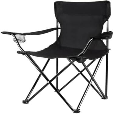 Imagem de Cadeira dobravel, portatil, leve, ideal, descanso, aventura, exterior, preta, pratica