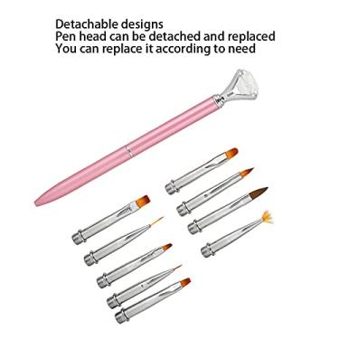 Imagem de Semme Caneta de Gel UV Removível Multifuncional Profissional para Pintura de Unhas Caneta de Desenho para Unhas Pincel Pontilhado para Designers de Arte de Unhas Salon Rose Gold Light (Rosa)