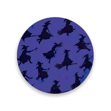 Imagem de JUZIHAI Conjunto de 4 porta-copos de vassoura de Halloween, porta-copos redondos de pedra de cerâmica absorvente de 9 cm com base de cortiça, tapete de proteção de mesa para cozinha, bar, decoração de