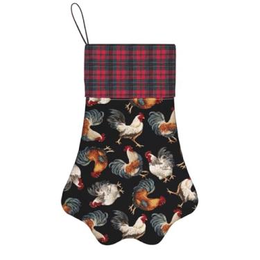 Imagem de SKKNT Impressão de galos franceses meias de Natal animais de estimação decoração de natal cães gatos árvore decoração doce presente conveniente