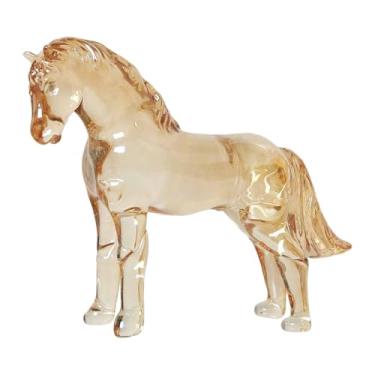 Imagem de WeiLaiKeQi Estátua de Cavalo de Vidro, Miniatura Colecionável, Ornamento Feng Shui para Lareira, Style G