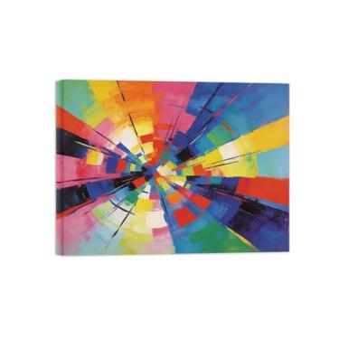 Imagem de Impressões abstratas em tela-Quadro texturizado para parede-Colorido 4-Pintura moderna para sala de estar 60x80cm Tela Embrulhada