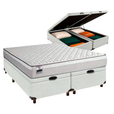 Imagem de Cama + Bau Blindado e Colchão Molas Ensacadas Casal - Hanover Inducol