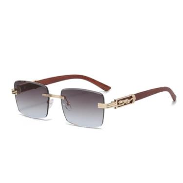 Imagem de JRLLFD Óculos de sol sem aro da moda, masculino, luxuoso, feminino, com lentes coloridas, uv400 (4)
