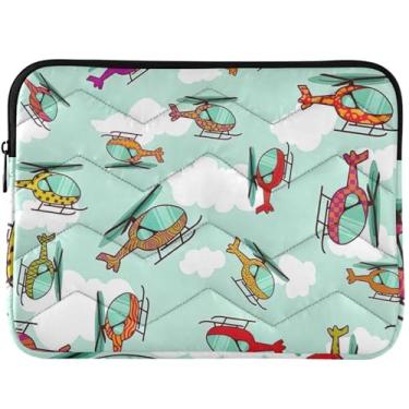 Imagem de Capa para laptop de helicóptero de desenho animado para MacBook Air de 13 polegadas, capa universal para laptop de 13 a 14 polegadas fofa