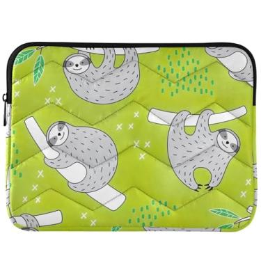 Imagem de Linda preguiça cinza verde linda capa para laptop fofa fofa capa para notebook capa universal para laptop de 13 polegadas 14