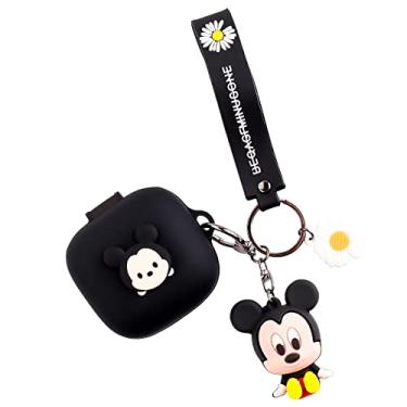 Imagem de Adequado para Beats Fit Pro 2021 novos fones de ouvido, Suublg Beats Fit Pro Cartoon Capa de carregamento com chaveiro de boneca fofo Proteção de cordão anti-perda de corpo inteiro