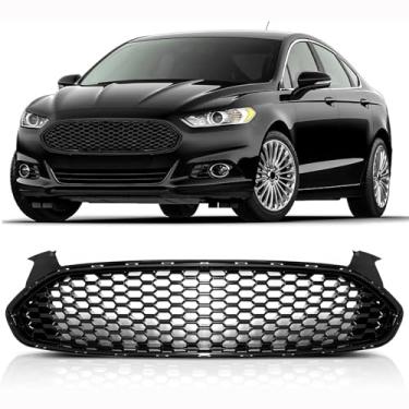 Imagem de Grade decorativa para para-choques de carro, kit de carroceria, grade de corrida, grade de para-choque frontal compatível com Mondeo Fusion 2013-2016 edição dos EUA, parte externa (preto)