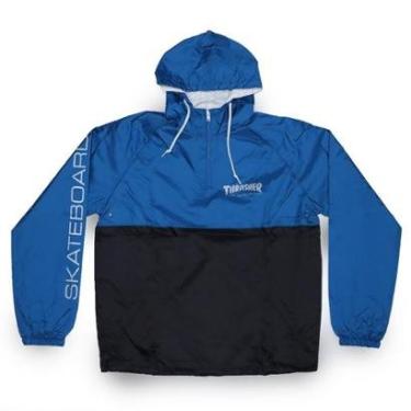 Imagem de Jaqueta Corta Vento Thrasher Magazine Mag Log Anarok - Azul/Preto (Importado/Impermeável)-Masculino