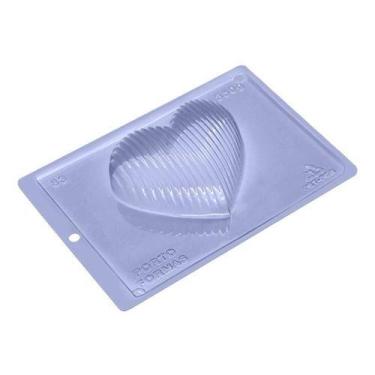 Imagem de Forma de acetato com silicone coração listrinha porto formas