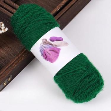 Imagem de novelos de lã de peso médio - fio de tricô macio brilhante para chapéus, cachecóis e xales, suprimentos de artesanato (verde)