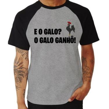 Imagem de Camiseta Raglan E o galo O galo ganhô! - Foca na Moda, Cinza, Preto, P