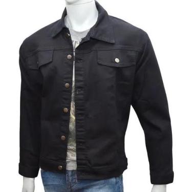 Imagem de Jaqueta Jeans Masculina Preto  Premium Fit Alto Padrão - Cor Preto - T