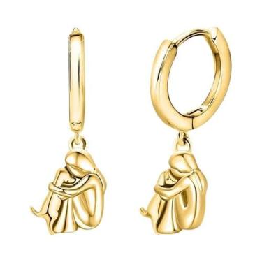 Imagem de Brincos Pequenos De Argola Em Aço Inoxidável Bicolor Ouro E Prata Com 