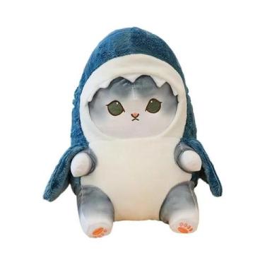 Imagem de Brinquedo De Pelúcia De Gato Tubarão Fofo De 20cm, Almofada De Desenho
