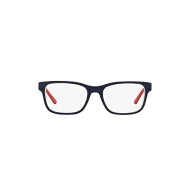 Imagem de Polo Ralph Lauren Armação retangular infantil PP8534, azul marinho brilhante em branco/vermelho/lente demo, 48 mm, Azul marinho brilhante em branco/vermelho/lente de demonstração, 48 mm