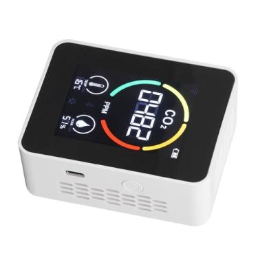 Imagem de Acouto Detector de CO2 Com Exibição Em Tempo Real e Tecnologia de Semicondutores para Monitoramento Preciso da Qualidade Em Diversas Configurações (Branco)
