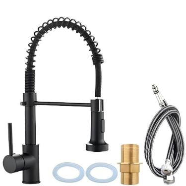 Imagem de Torneira Cozinha Gourmet Monocomando Com Spray Extensor, Acabamento Inox(Preto)