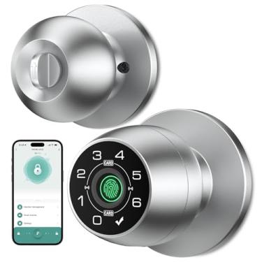 Imagem de HEI LIANG Maçaneta digital inteligente, impressão digital inteligente com fechadura de porta de teclado, controle de aplicativo, adequado para quarto, sala de armazenamento, escritório de apartamento