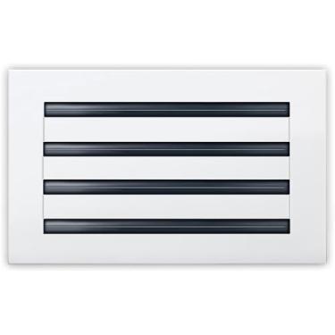 Imagem de Vontera Tampa de ventilação AC moderna 12x8 - Saída de ar decorativa branca toda em alumínio - Grade de registro de difusor de ranhura linear padrão para teto, paredes e pisos - Fluxo de ar ajustável