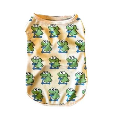 Imagem de Colete para cachorro Ainoli com estampa fofa respirável moda primavera verão roupas para animais de estimação para cães pequenos e médios (Estampa Dinossauro 3XL)