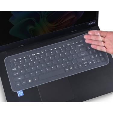 Imagem de Capa de teclado universal para notebook de 17 a 17,3 polegadas (ASUS, Dell, HP, Lenovo, etc.), protetor de teclado de silicone ultrafino, película protetora à prova d'água, 36,7 x 13,3 cm