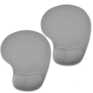 Imagem de Mouse pad com suporte de pulso, 2 unidades de mousepad ergonômico com descanso de pulso, mouse pad para jogos com base de poliuretano antiderrapante, alívio da dor, para laptop de computador de