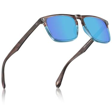 Imagem de Óculos de Sol CARFIA CA53572 Masculino - Retrô Moderno e Estiloso com Lentes Polarizadas, Proteção UV e Armação em Acetato de Acabamento Artesanal