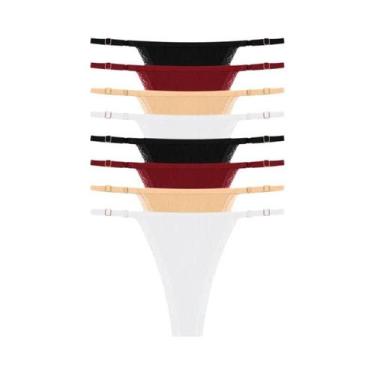 Imagem de Conjunto De Lingerie Feminina Sexy De Algodão Com Tanga G-String Ajust