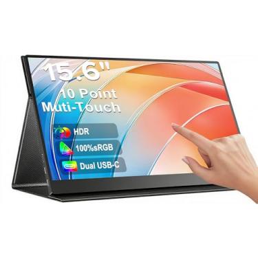 Imagem de ANTUVI Tocável Portátil Monitor 15.6''+ Case, 1080P, MINI Segunda de Notebook Extensor De Tela, Ultra-Slim e Portátil, com Alto-falante de pé, Adequado para Viagens, Casa, Trabalho/Jogos