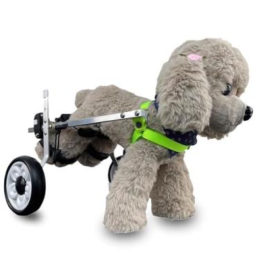 Imagem de Cadeira de rodas ajustável de 2 rodas para cães grandes, médios e pequenos - Carrinho de mobilidade para animais de estimação feridos - Suporte de perna para maior mobilidade (design alargado)