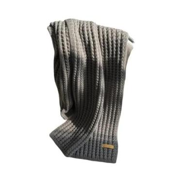 Imagem de Cachecol De Cashmere Grosso E Quente Para Mulheres E Homens, Tricô Tra